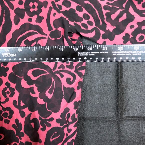 Ann Taylor  LOFT Womens Blouse Maroon Black Floral Long Sleeve Sheer Large - Picture 8 of 11